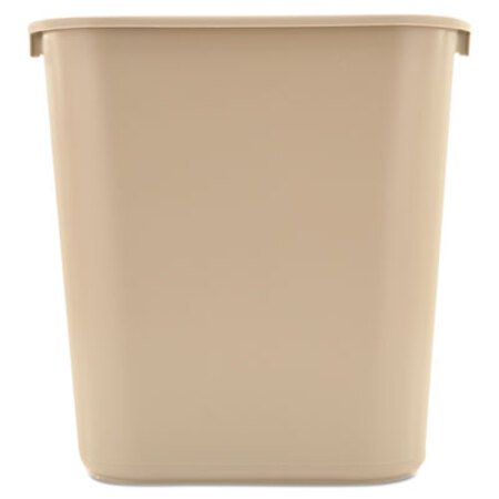 Picture of Deskside Plastic Wastebasket, Rectangular, 7 gal, BeigeRCP-295600BG