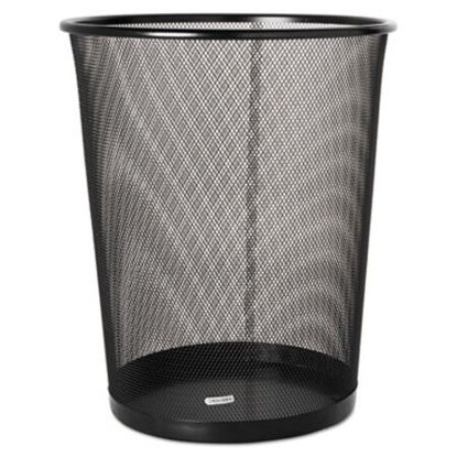 Picture of Steel Round Mesh Trash Can, 4.5 gal, BlackROL-22351