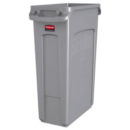 Picture of Slim Jim Receptacle with Venting Channels, Rectangular, Plastic, 23 gal, GrayRCP-354060GY