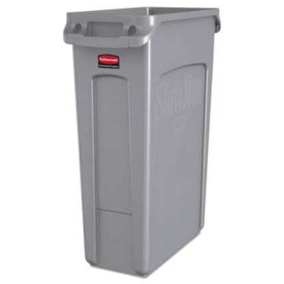 Picture of Slim Jim Receptacle with Venting Channels, Rectangular, Plastic, 23 gal, GrayRCP-354060GY
