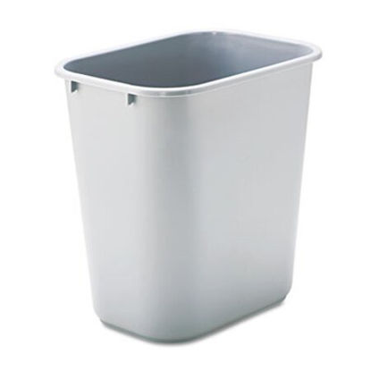 Picture of Deskside Plastic Wastebasket, Rectangular, 7 gal, GrayRCP-295600GY