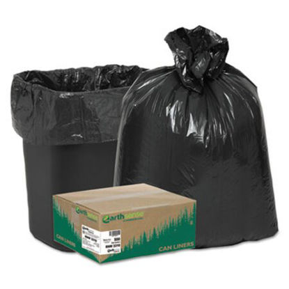 Picture of Linear Low Density Recycled Can Liners, 16 gal, 0.85 mil, 24" x 33", Black, 500/CartonWBI-RNW3310