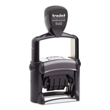 Picture of Professional 5-in-1 Date Stamp, Self-Inking, 1.13" x 2", Blue/RedUSS-T5444