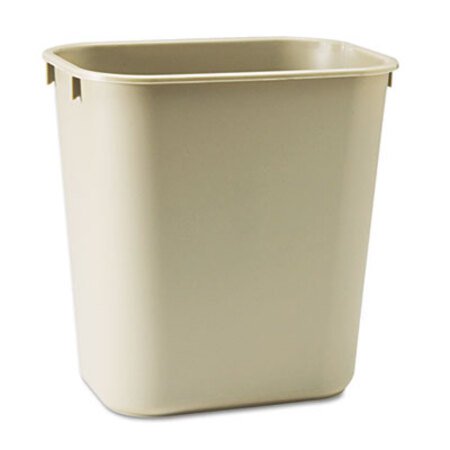 Picture of Deskside Plastic Wastebasket, Rectangular, 3.5 gal, BeigeRCP-295500BG