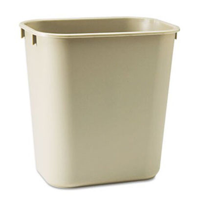 Picture of Deskside Plastic Wastebasket, Rectangular, 3.5 gal, BeigeRCP-295500BG