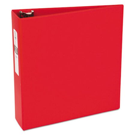 Picture of Economy Non-View Binder with Round Rings, 3 Rings, 3" Capacity, 11 x 8.5, Red, (3608)AVE-03608
