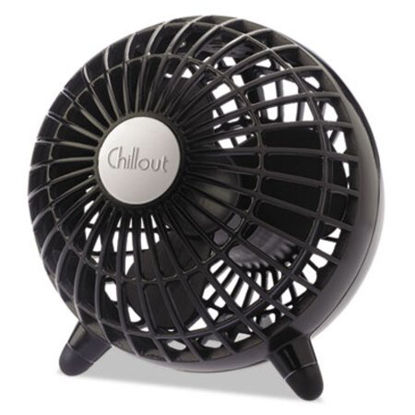 Picture of Chillout USB/AC Adapter Personal Fan, Black, 6"Diameter, 1 SpeedHWL-GF3B