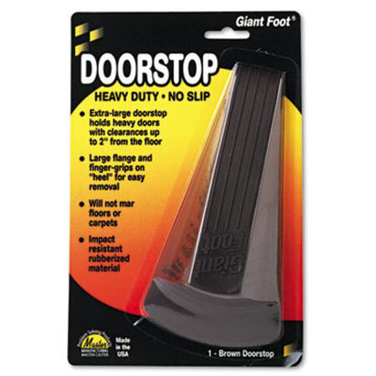 Picture of Giant Foot Doorstop, No-Slip Rubber Wedge, 3.5w x 6.75d x 2h, BrownMAS-00964