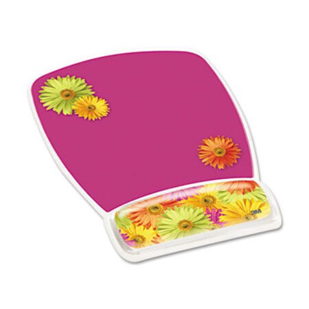 Picture of Fun Design Clear Gel Mouse Pad Wrist Rest, 6 4/5 x 8 3/5 x 3/4, Daisy DesignMMM-MW308DS