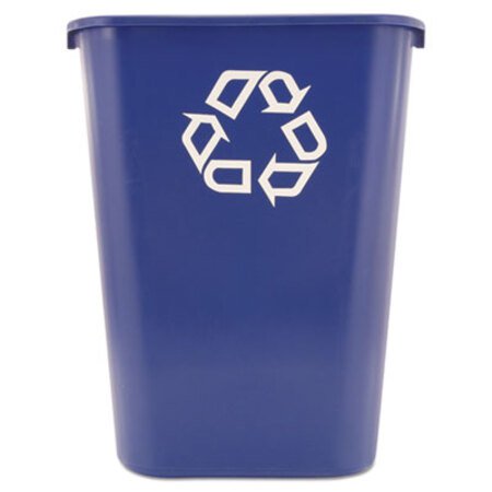 Picture of Large Deskside Recycle Container with Symbol, Rectangular, Plastic, 41.25 qt, BlueRCP-295773BE