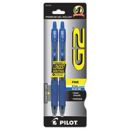 Picture of G2 Premium Gel Pen, Retractable, Fine 0.7 mm, Blue Ink, Smoke Barrel, 2/PackPIL-31032