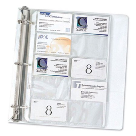 Picture of Business Card Binder Pages, Holds 20 Cards, 8 1/8 x 11 1/4, Clear, 10/PackCLI-61217
