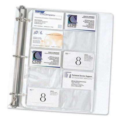 Picture of Business Card Binder Pages, Holds 20 Cards, 8 1/8 x 11 1/4, Clear, 10/PackCLI-61217