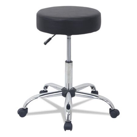 Picture of Height Adjustable Lab Stool, Supports Up to 275 lb, 19.69" to 24.80" Seat Height, Black Seat/Back, Chrome BaseALE-US4716