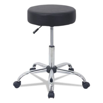 Picture of Height Adjustable Lab Stool, Supports Up to 275 lb, 19.69" to 24.80" Seat Height, Black Seat/Back, Chrome BaseALE-US4716
