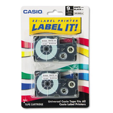 Picture of Tape Cassettes for KL Label Makers, 0.37" x 26 ft, Black on White, 2/PackCSO-XR9WE2S