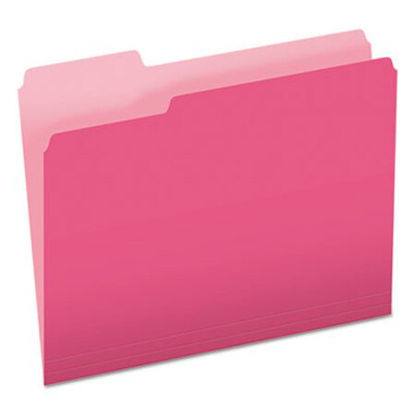 Picture of Colored File Folders, 1/3-Cut Tabs, Letter Size, Pink/Light Pink, 100/BoxPFX-15213PIN