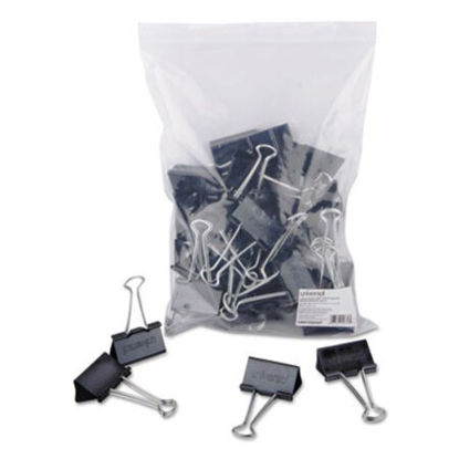 Picture of Binder Clips in Zip-Seal Bag, Large, Black/Silver, 36/PackUNV-10220VP