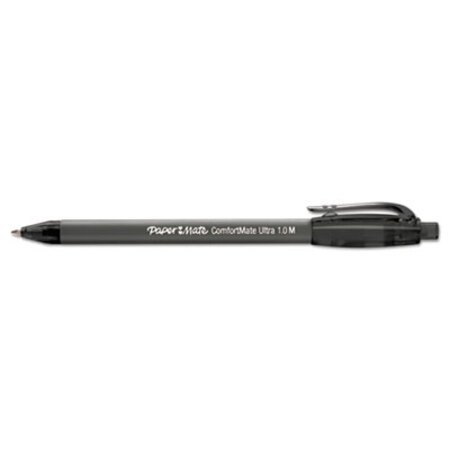 Picture of ComfortMate Ultra Ballpoint Pen, Retractable, Medium 1 mm, Black Ink, Black Barrel, DozenPAP-6330187