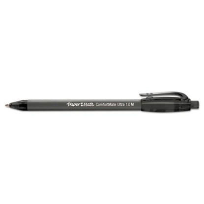 Picture of ComfortMate Ultra Ballpoint Pen, Retractable, Medium 1 mm, Black Ink, Black Barrel, DozenPAP-6330187