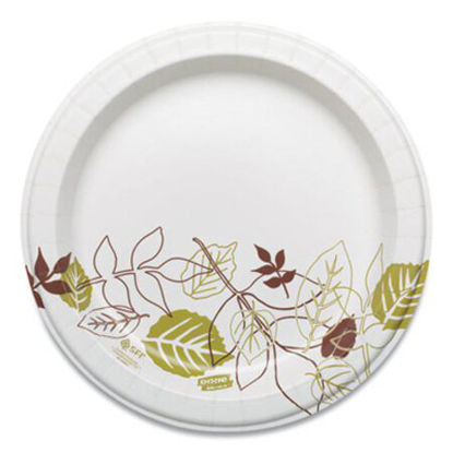 Picture of Pathways Soak Proof Shield Heavyweight Paper Plates, WiseSize, 8.5" dia, Green/Burgundy, 500/CartonDXE-SXP9PATH