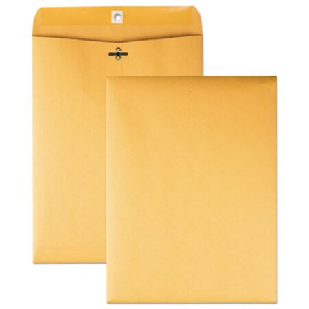 Picture of Clasp Envelope, #10 1/2, Sq Flap, Clasp/Gummed Closure, 9 x 12, Brown Kraft, 100/BoxQUA-37790