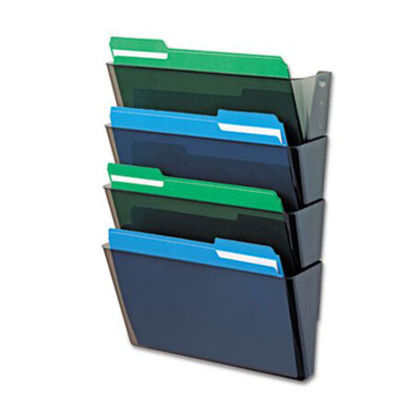 Picture of DocuPocket Stackable Four-Pocket Wall File, Letter, 13 x 4 x 7, SmokeDEF-73402