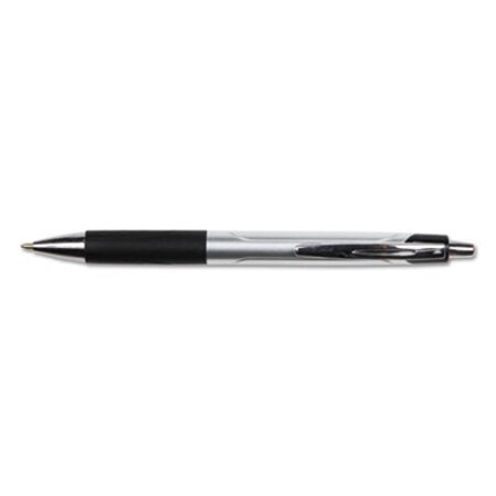 Picture of Comfort Grip Ballpoint Pen, Retractable, Medium 1 mm, Black Ink, Silver Barrel, DozenUNV-15540
