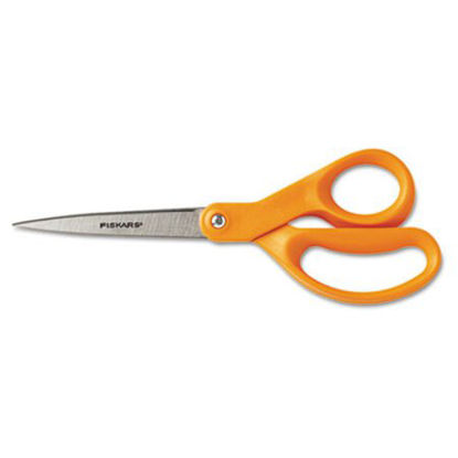 Picture of Home and Office Scissors, 8" Long, 3.5" Cut Length, Orange Straight HandleFSK-34527797J