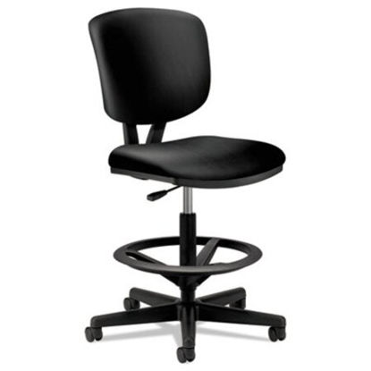 Picture of Volt Series Leather Adjustable Task Stool, Supports Up to 275 lb, 22.88" to 32.38" Seat Height, BlackHON-5705SB11T