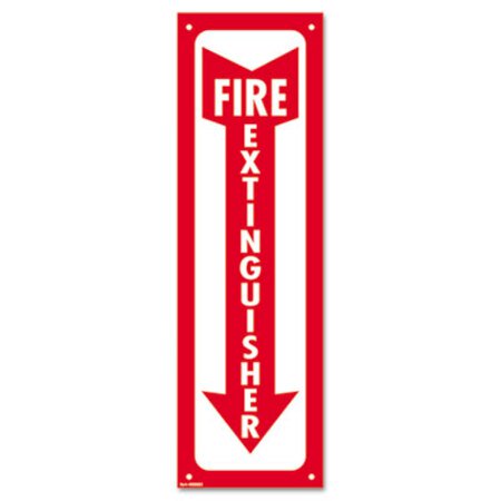 Picture of Glow-In-The-Dark Safety Sign, Fire Extinguisher, 4 x 13, RedCOS-098063