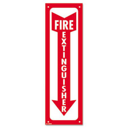 Picture of Glow-In-The-Dark Safety Sign, Fire Extinguisher, 4 x 13, RedCOS-098063