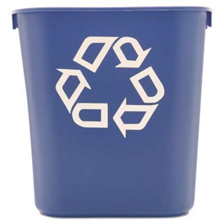 Picture of Small Deskside Recycling Container, Rectangular, Plastic, 13.63 qt, BlueRCP-295573BE