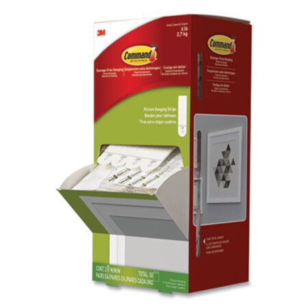 Picture of Picture Hanging Strips, Cabinet Pack, Removable, 0.75" x 2.75", White, 4/Set, 50 Sets/CartonMMM-17201CABPK