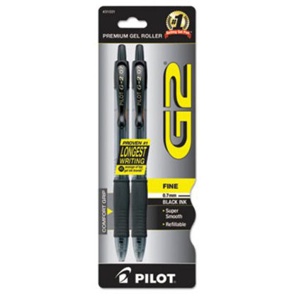 Picture of G2 Premium Gel Pen, Retractable, Fine 0.7 mm, Black Ink, Smoke Barrel, 2/PackPIL-31031