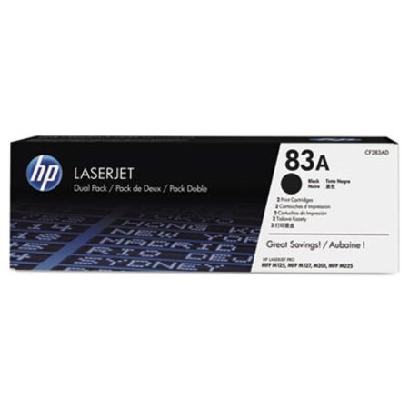 Picture of HP 83A, (CF283A-D) 2-Pack Black Original LaserJet Toner CartridgesHEW-CF283AD