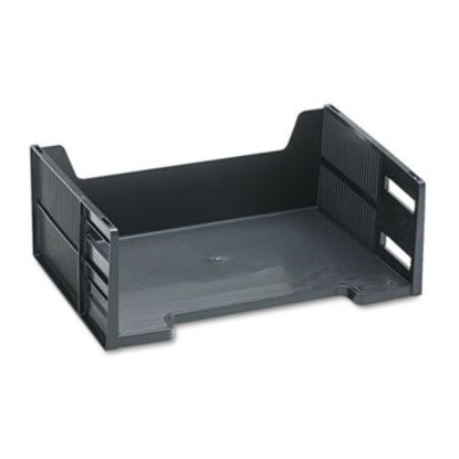 Picture of High-Capacity Stackable Side Load Desk Trays, 1 Section, Letter Size Files, 8.5" x 11" x 5.13", BlackRUB-17601