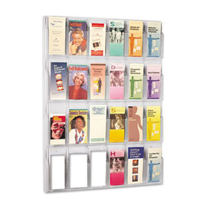 Picture of Reveal Clear Literature Displays, 24 Compartments, 30w x 2d x 41h, ClearSAF-5601CL