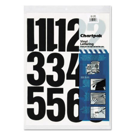 Picture of Press-On Vinyl Numbers, Self Adhesive, Black, 4"h, 23/PackCHA-01193