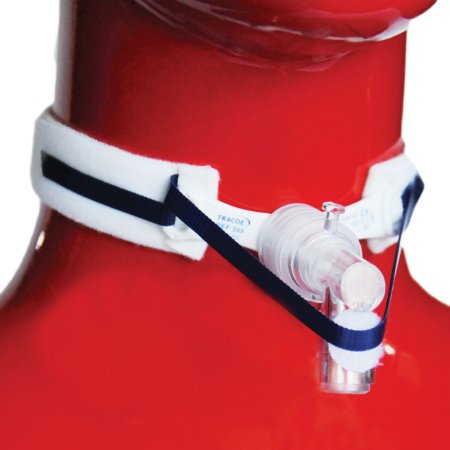 Picture of Tracheostomy Tube Holder Vent Tie® 1 W X 22 L Inch Cotton with Elastic Stretch Piece Adult Anti-Disconect Device 2 Piece, With Attached Ventilator402