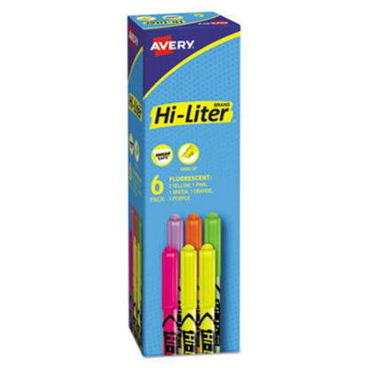 Picture of HI-LITER Pen-Style Highlighters, Assorted Ink Colors, Chisel Tip, Assorted Barrel Colors, 6/SetAVE-23565