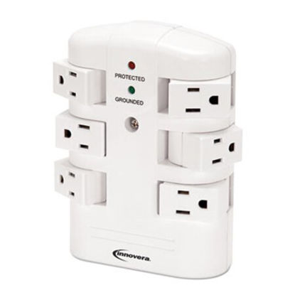 Picture of Wall Mount Surge Protector, 6 Outlets, 2160 Joules, WhiteIVR-71651