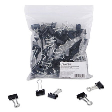 Picture of Binder Clips in Zip-Seal Bag, Small, Black/Silver, 144/PackUNV-10200VP