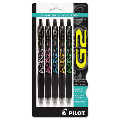 Picture of G2 Fashion Premium Gel Pen, Retractable, Fine 0.7 mm, Black Ink, Assorted Barrel Colors, 5/PackPIL-31373