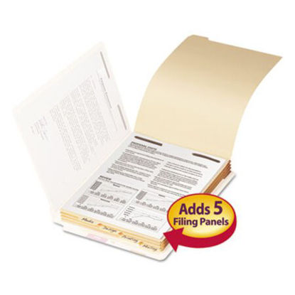 Picture of Stackable Folder Dividers w/ Fasteners, 1/5-Cut End Tab, Letter Size, Manila, 50/PackSMD-35600