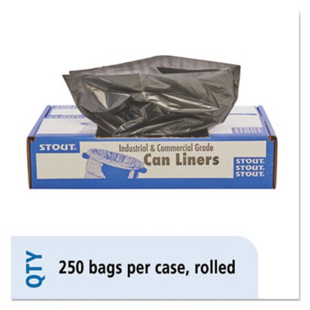 Picture of Total Recycled Content Plastic Trash Bags, 10 gal, 1 mil, 24" x 24", Brown/Black, 250/CartonSTO-T2424B10
