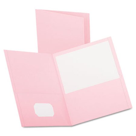 Picture of Twin-Pocket Folder, Embossed Leather Grain Paper, Pink, 25/BoxOXF-57568