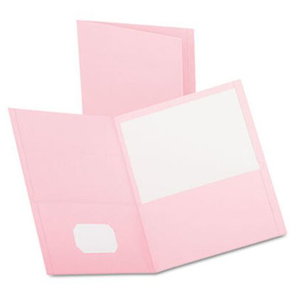 Picture of Twin-Pocket Folder, Embossed Leather Grain Paper, Pink, 25/BoxOXF-57568