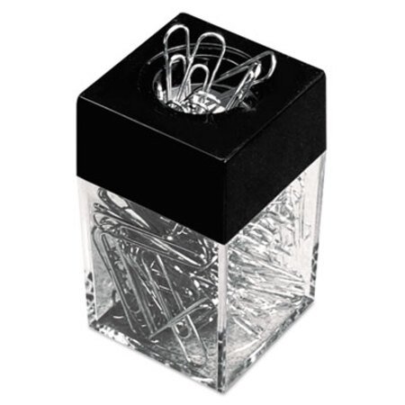 Picture of Paper Clips with Magnetic Dispenser, Small (No. 1), Silver, 100 Clips/Pack, 12 Packs/CartonUNV-72211
