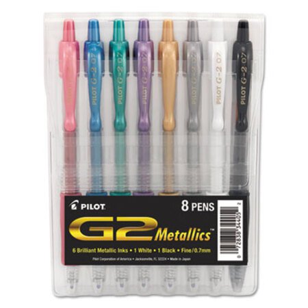 Picture of G2 Metallics Gel Pen, Retractable, Fine 0.7 mm, Assorted Ink and Barrel Colors, 8/PackPIL-34405